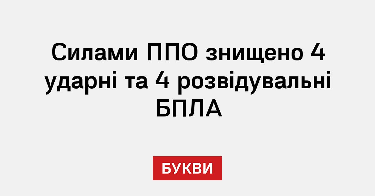 Силами ППО знищено 4 ударні та 4 розвідувальні БПЛА - Букви
